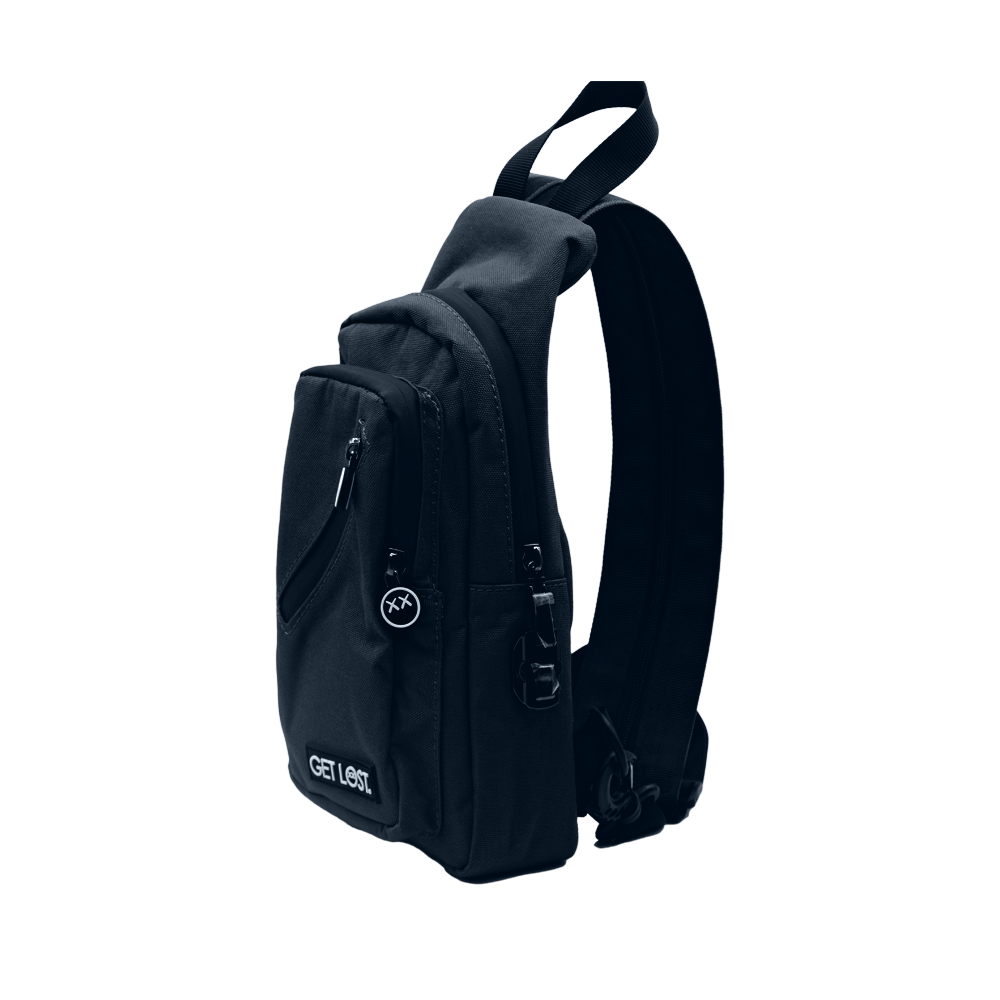 Smell-Proof Premium Convertible Shoulder Bag/Backpack by GET LOST (BLACK)
