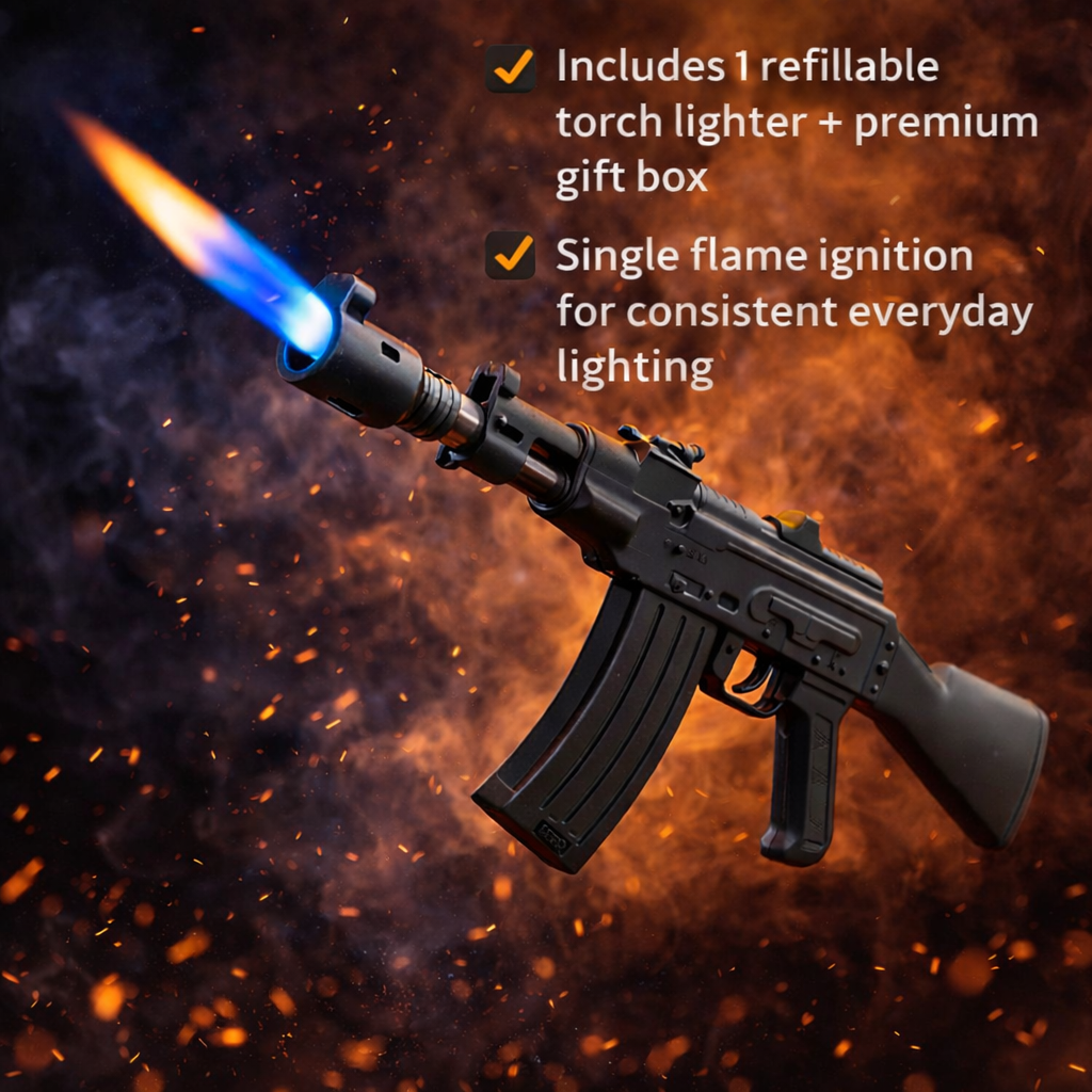 Novelty Torch Lighter Gift Box Set – Refillable Single Flame Lighter (1 Pc)