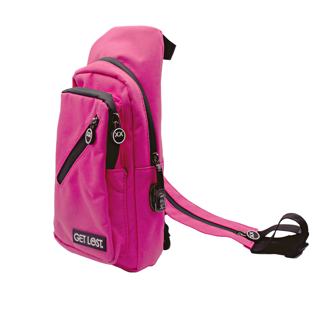 Smell-Proof Premium Convertible Shoulder Bag/Backpack by GET LOST (PINK)