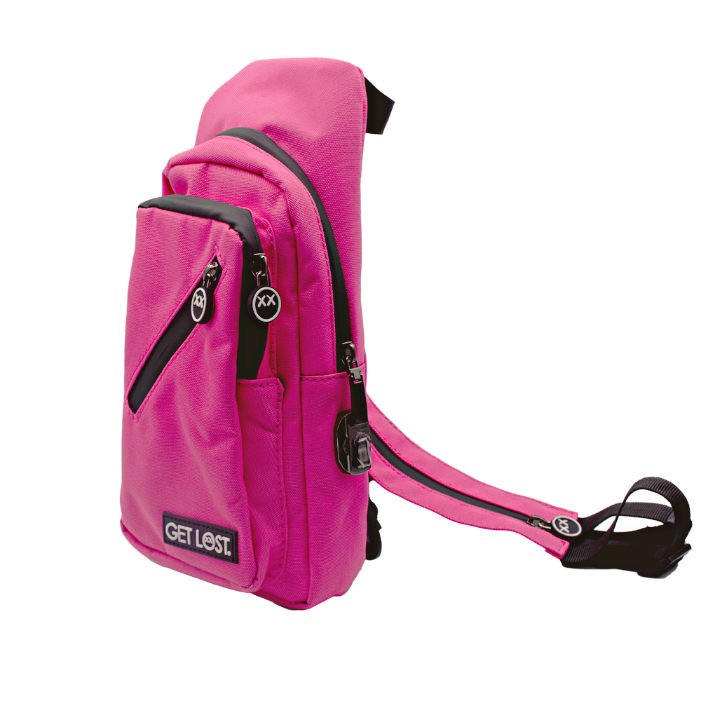 Get Lost Smell-Proof Premium Convertible Shoulder Bag/Backpack (Pink)