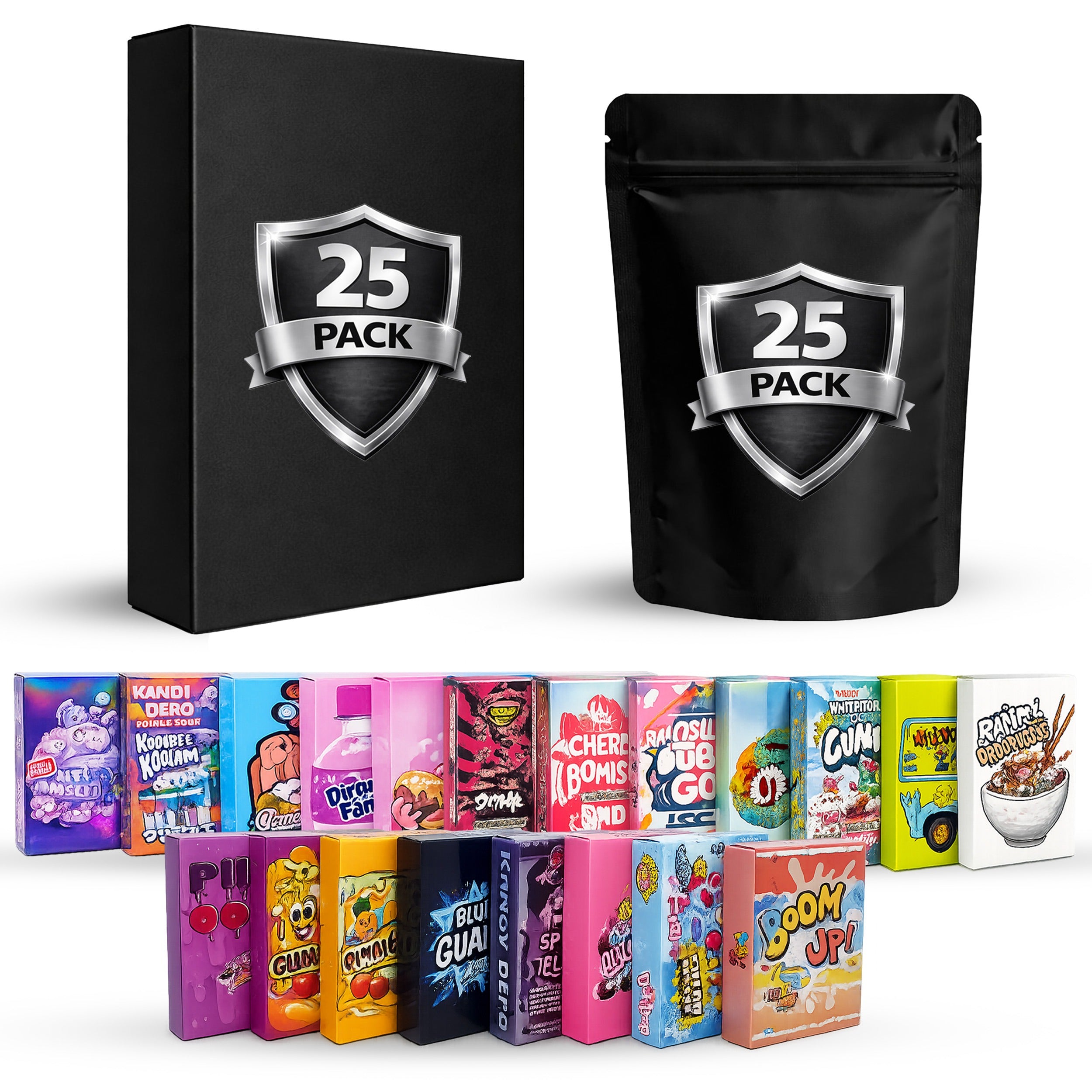 25 Pack - Assorted Decorative Gift Box Set – Small (4” x 5.5”)