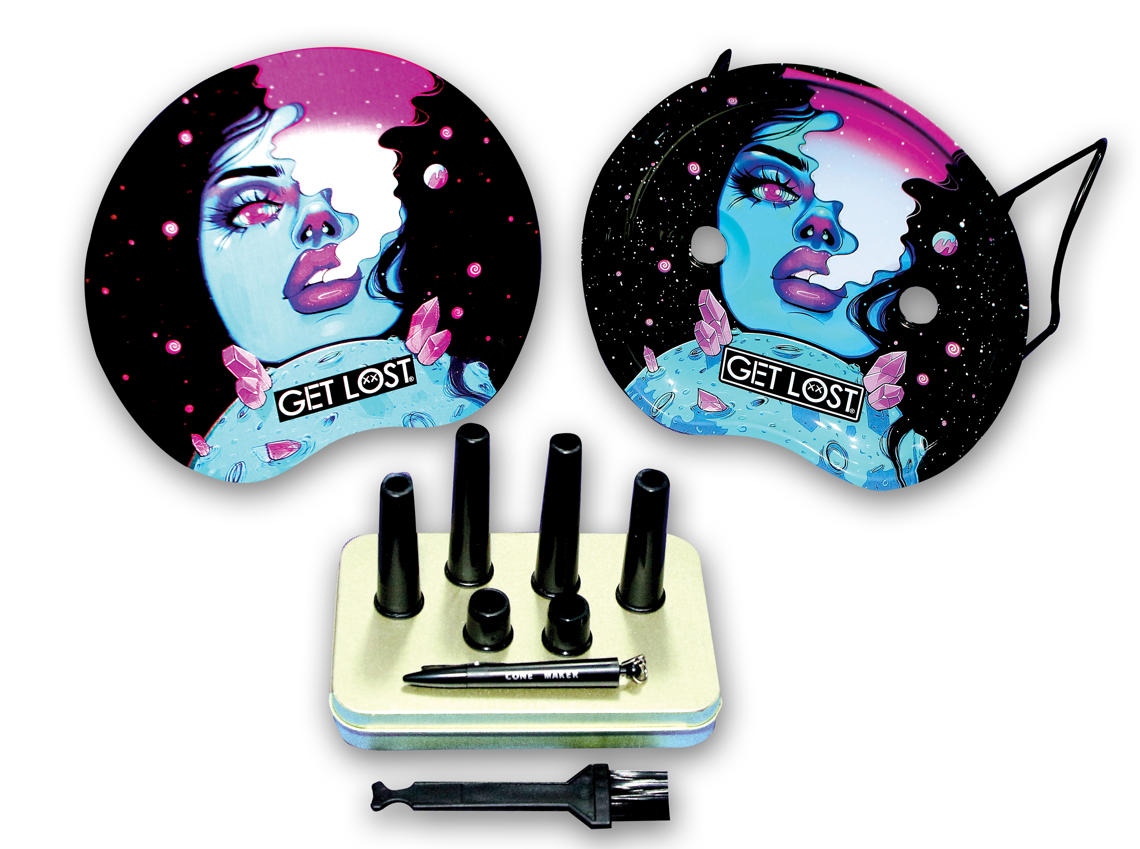 3D Rolling Tray Station 001 - Blue Get Lost Girl