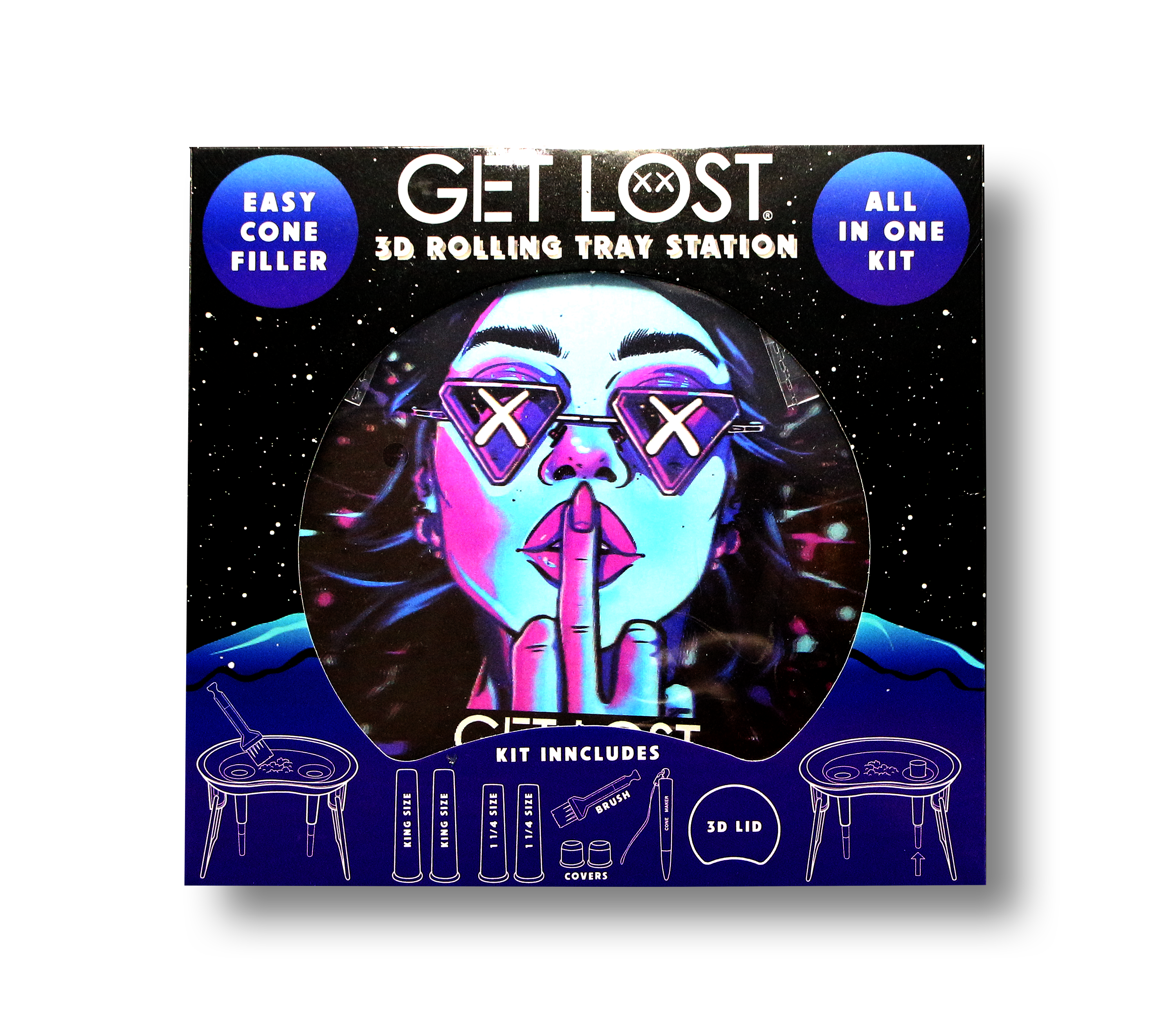 3D Rolling Tray Station 002 - Middle Finger Get Lost Girl