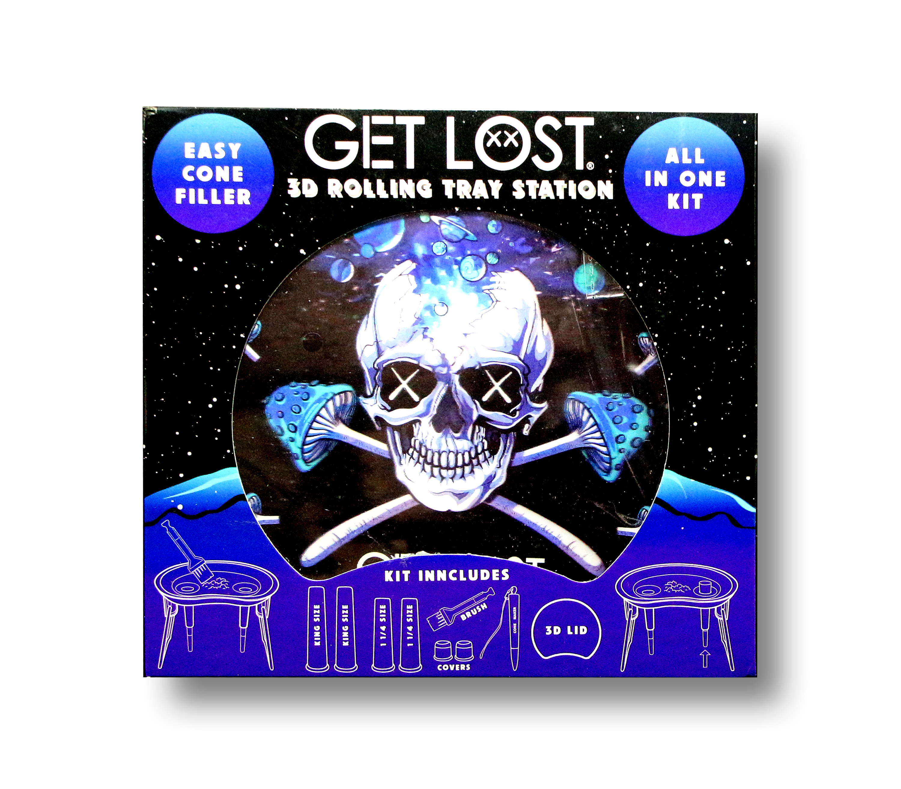 3D Rolling Tray Station 004 - Get Lost Skull