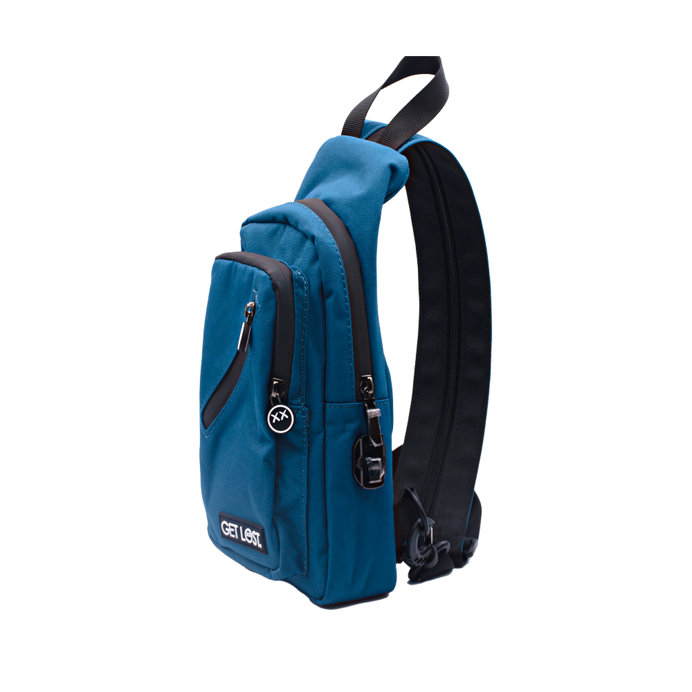 Smell-Proof Premium Convertible Shoulder Bag/Backpack by GET LOST (BLUE)