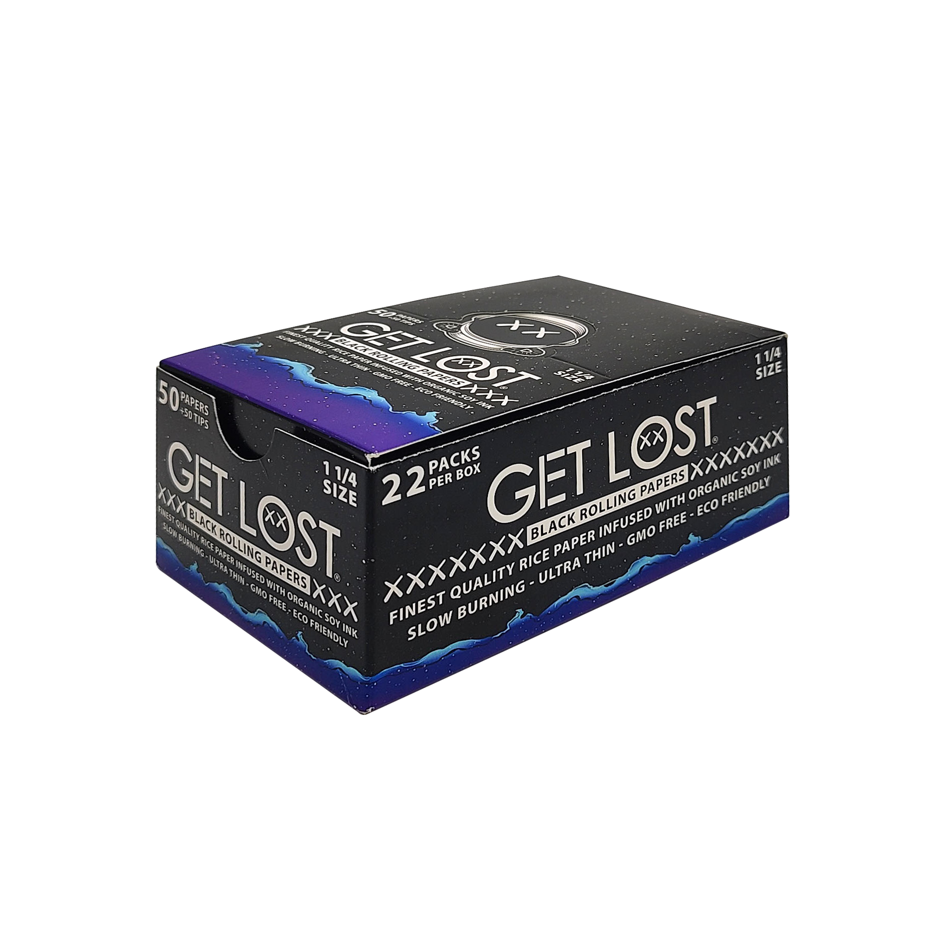 Black Rolling Papers + Tips King Size 22 Pack (50 Papers + 50 Tips per Pack)