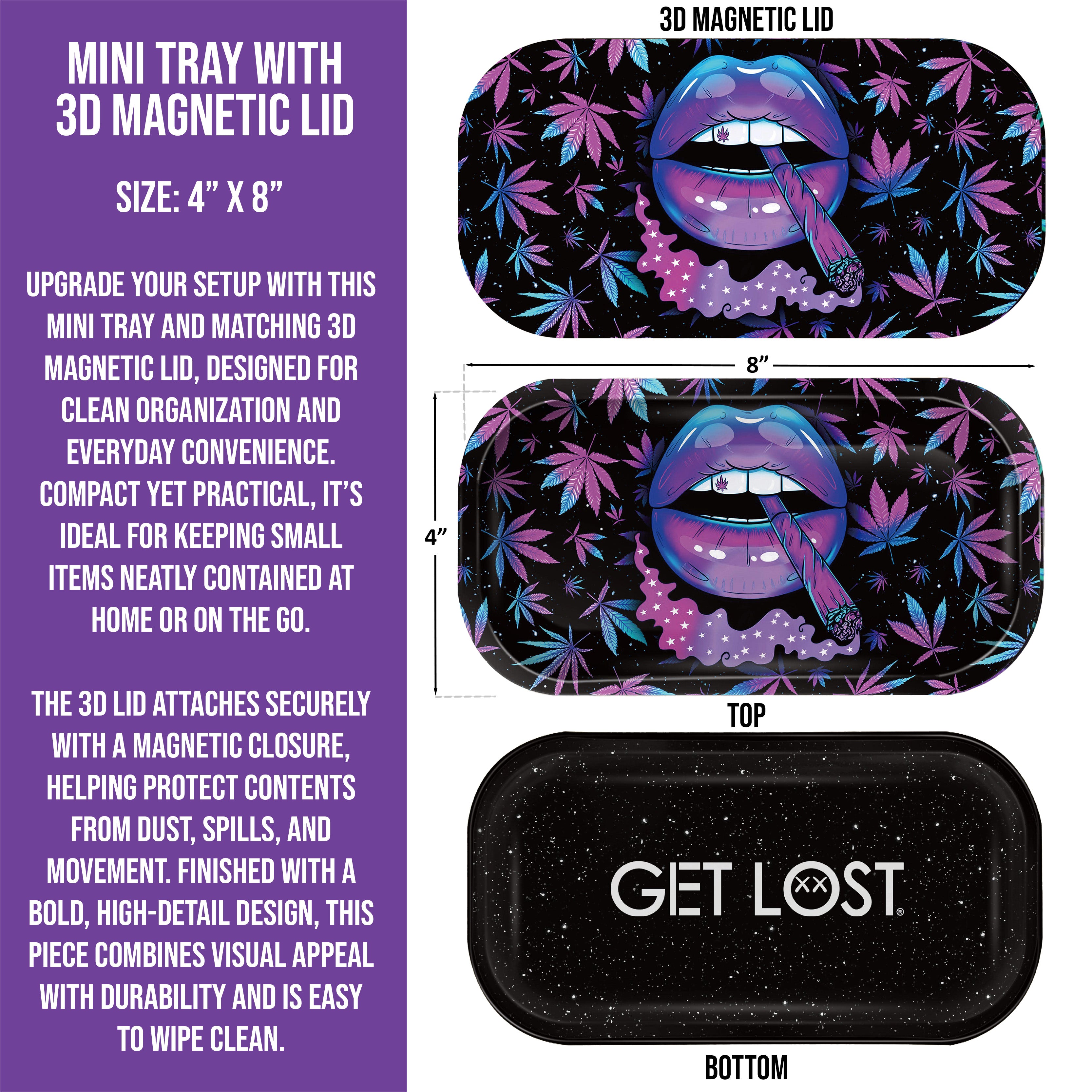 Mini Magnetic 3D Tray with Lid - Get Lost Big Lips