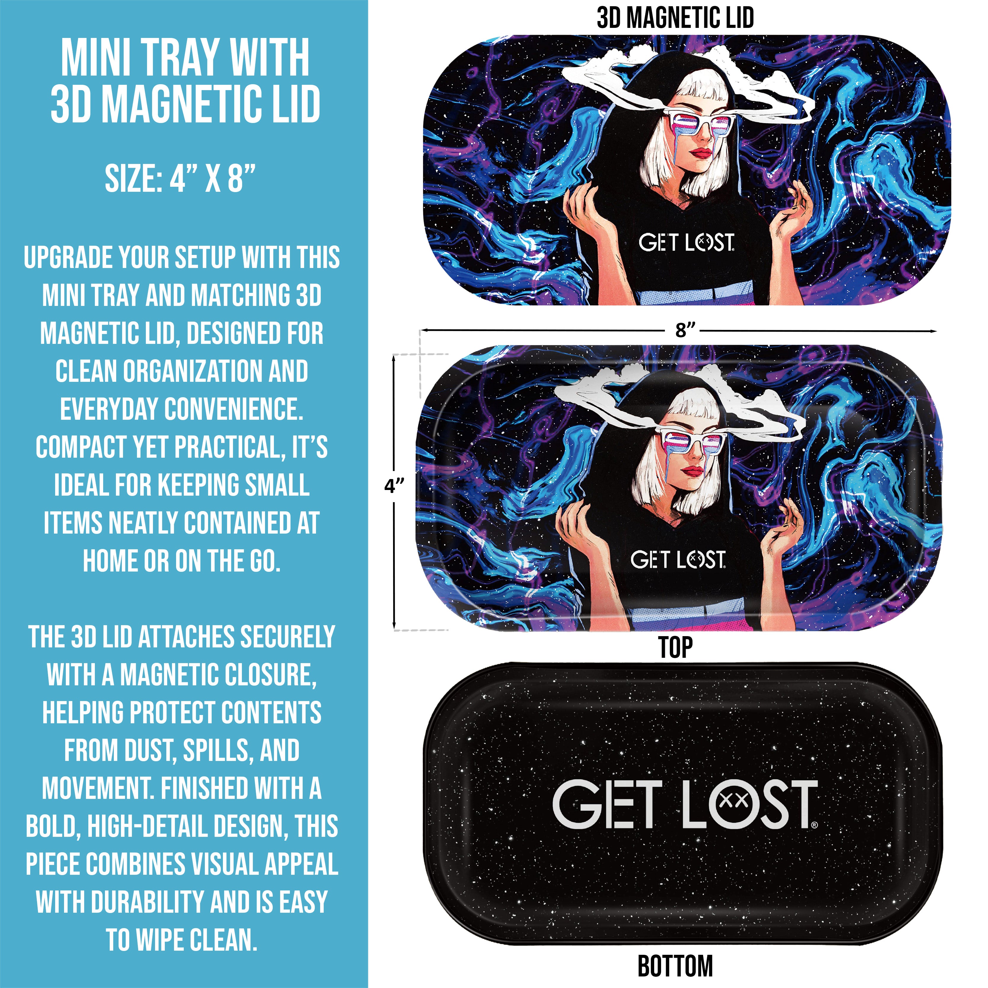 Mini Magnetic 3D Tray with Lid - Get Lost Smoking Nun