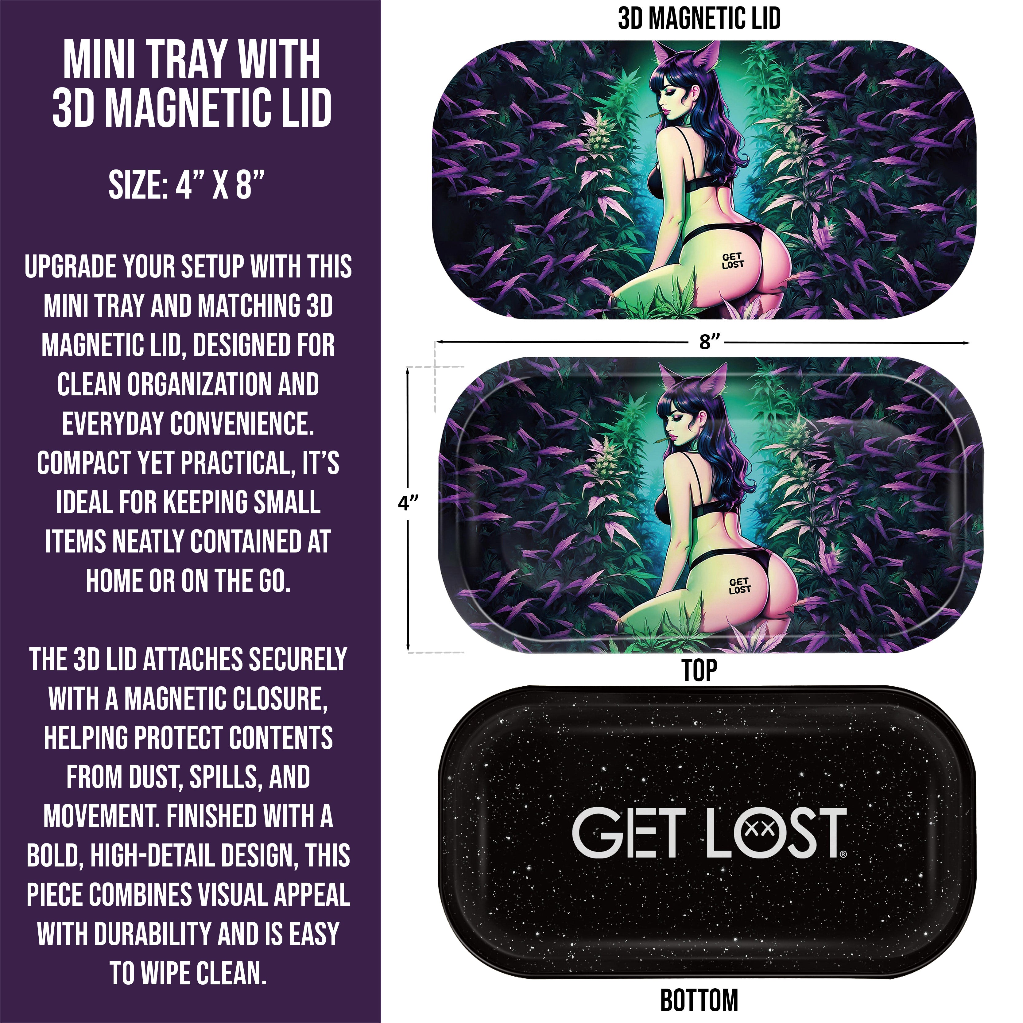 Mini Magnetic 3D Tray with Lid - Get Lost Sexy Underwear Devil Girl