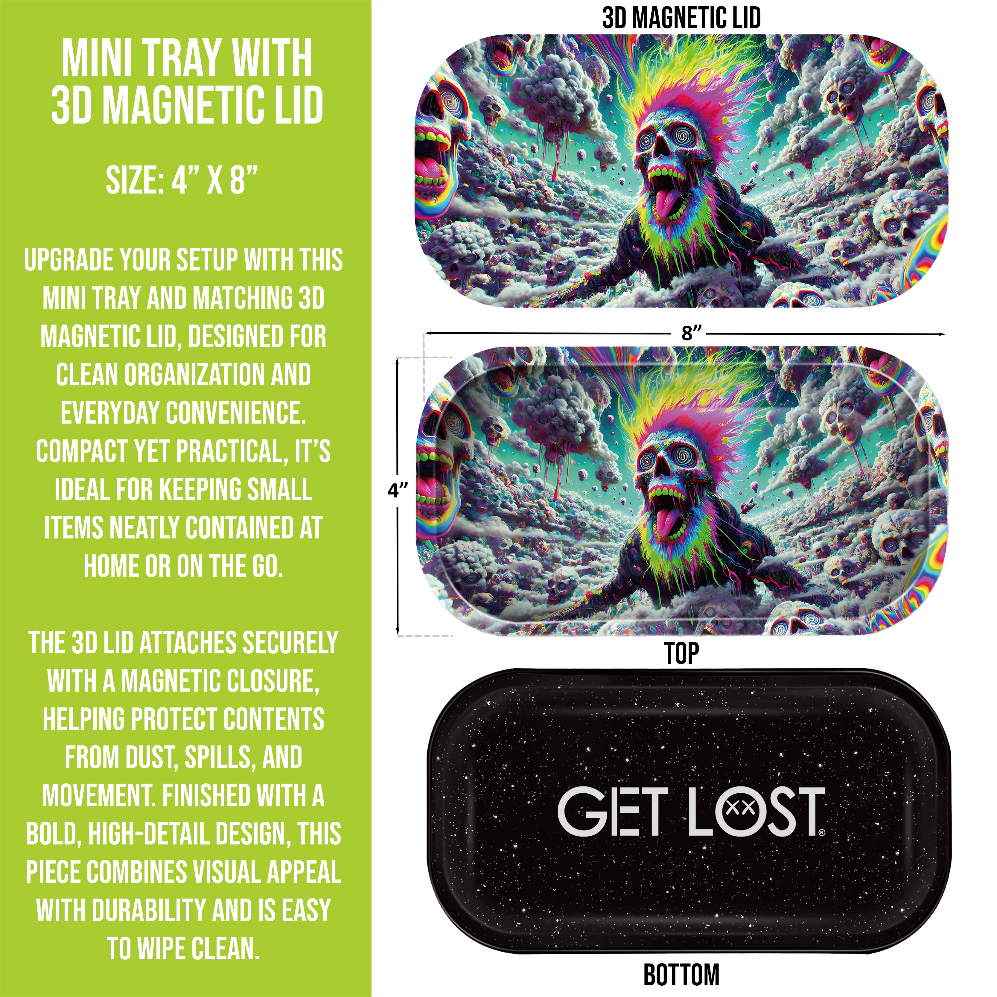 Mini Magnetic 3D Tray with Lid - Get Lost Mad Max Skeleton