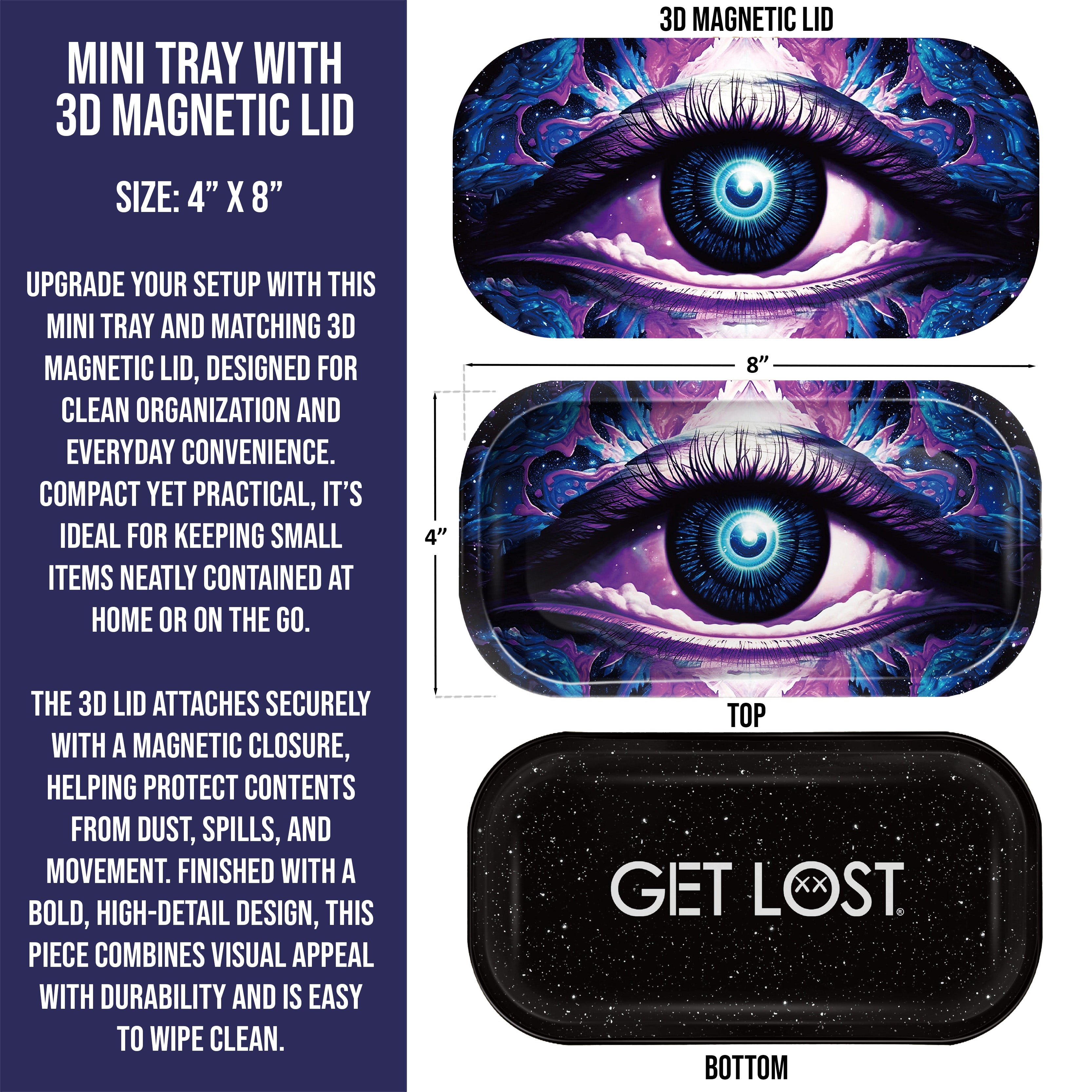 Mini Magnetic 3D Tray with Lid - Get Lost Third Eye