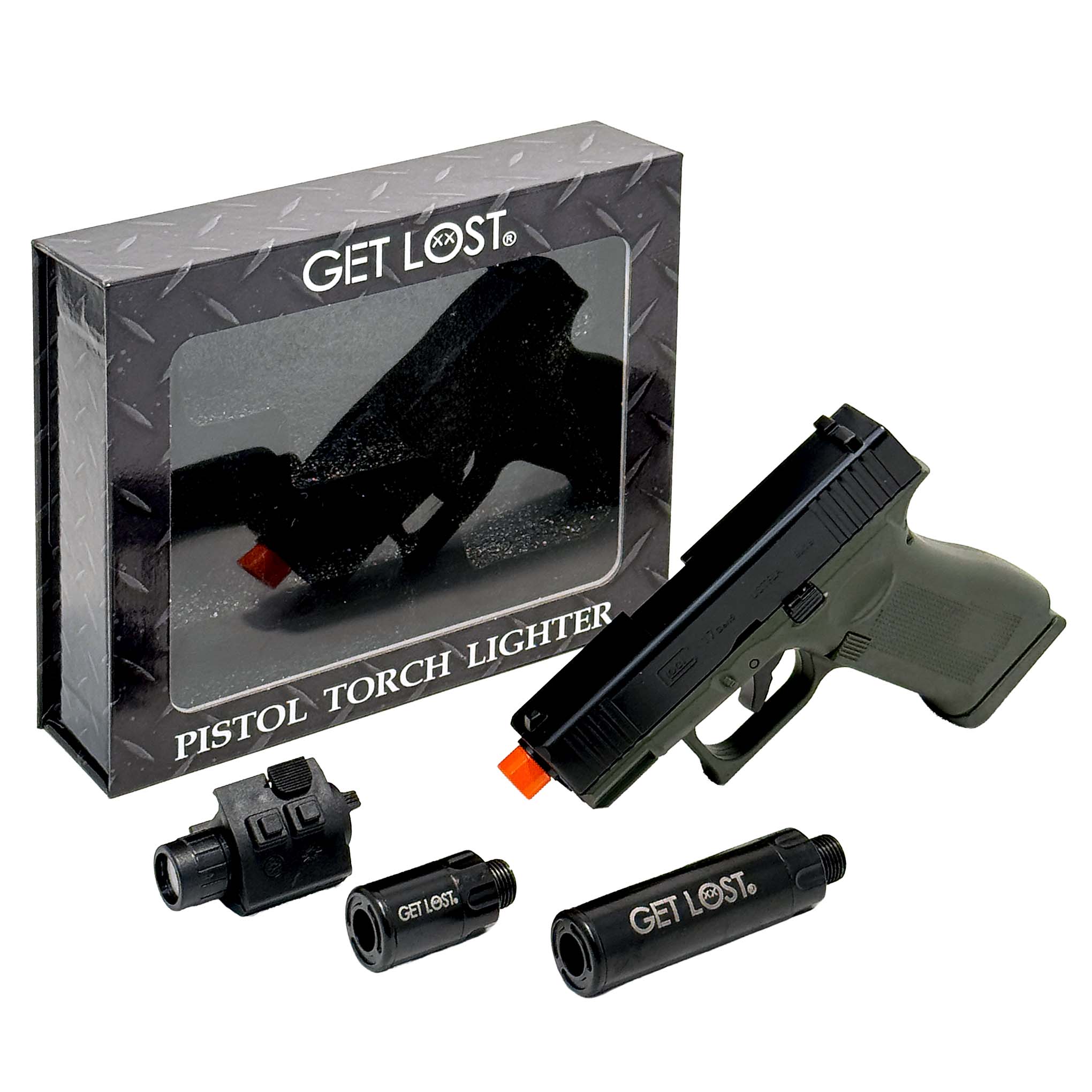 GTG-GRN-002 Get Lost Gun Torch Lighter (Green-Black)