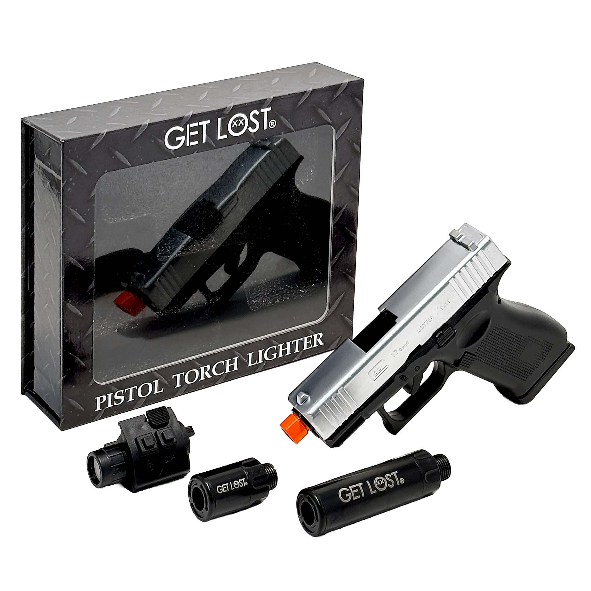 GTG-SLV-004 Get Lost Gun Torch Lighter (Silver)
