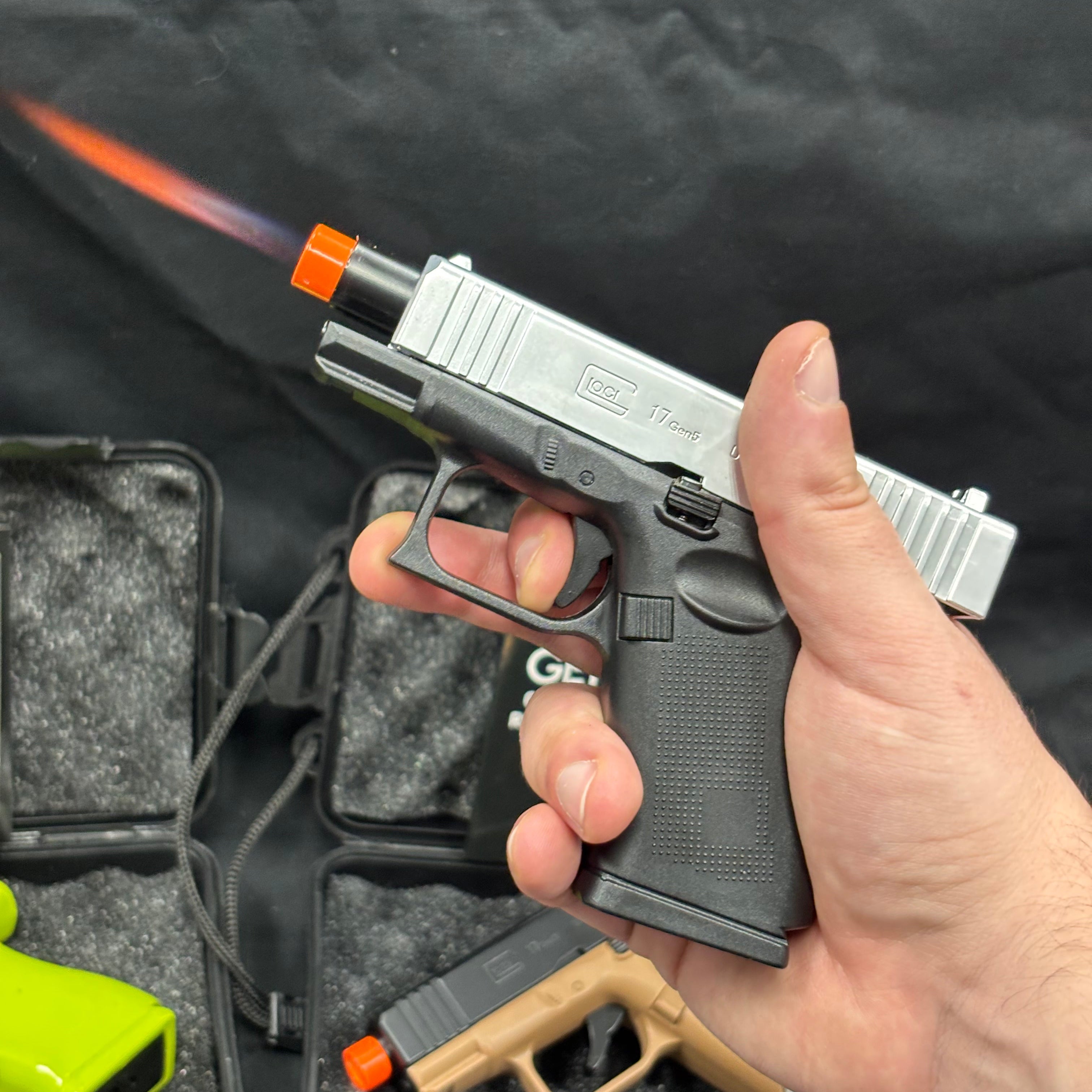 Windproof Torch Lighter, With Case, Adjustable Jet Flame, Refillable, Design Ideally for Daily Use Cooking, Outdoor Activities [Butane not included]