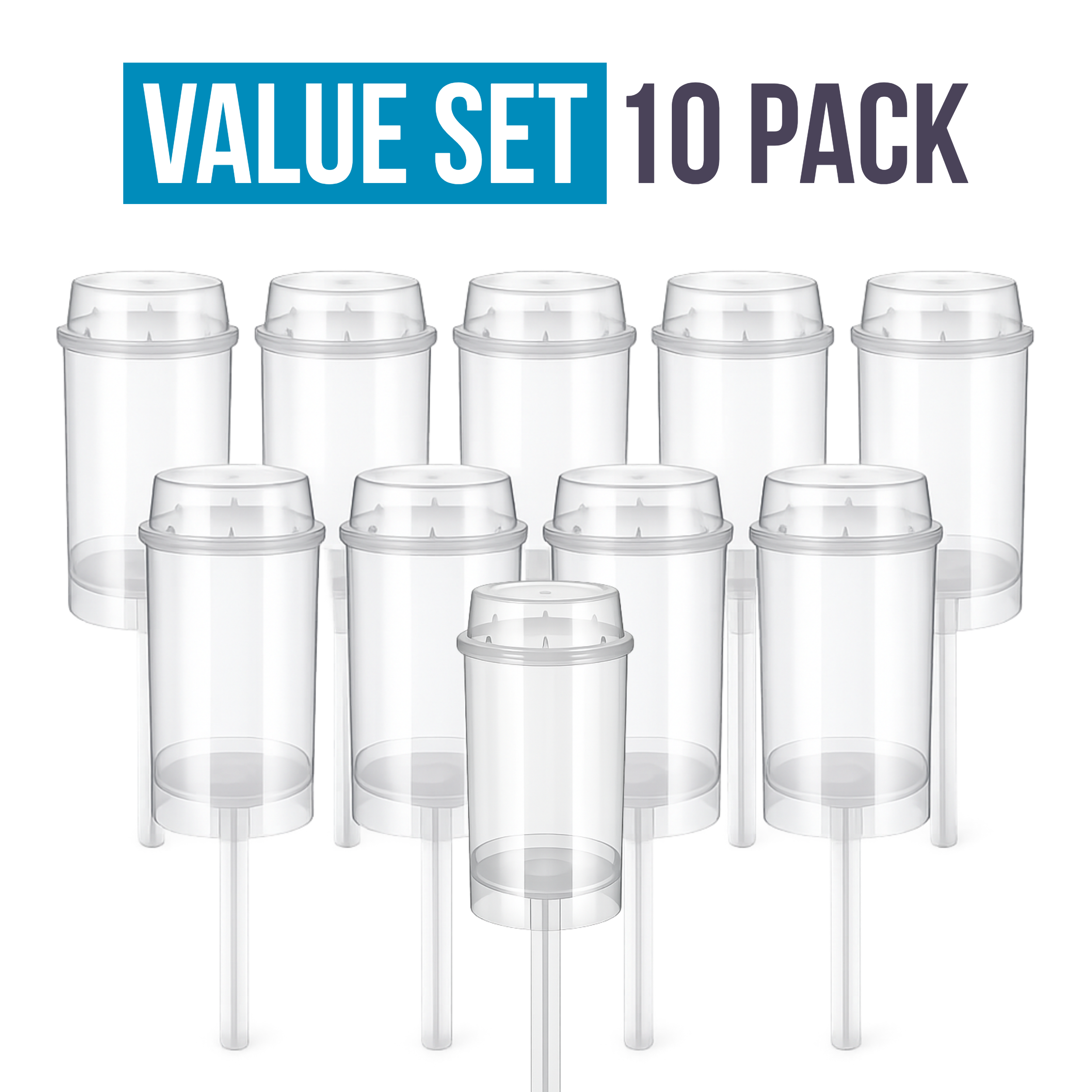 10 Pack Push-Up Storage Containers with Decorative Wrap Labels