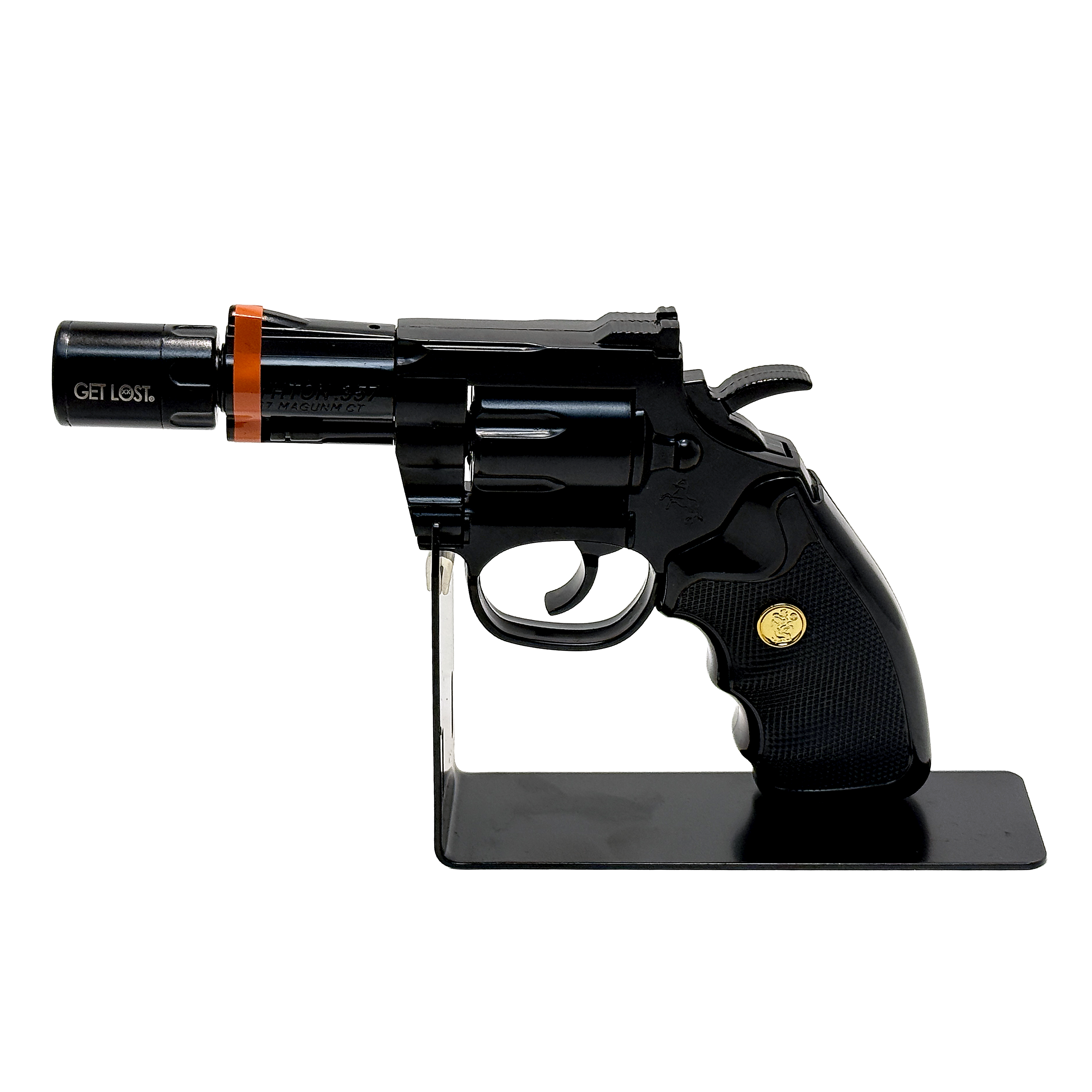 Get Lost Revolver Torch Lighter – Wind-Resistant Jet Flame, Refillable (Black)