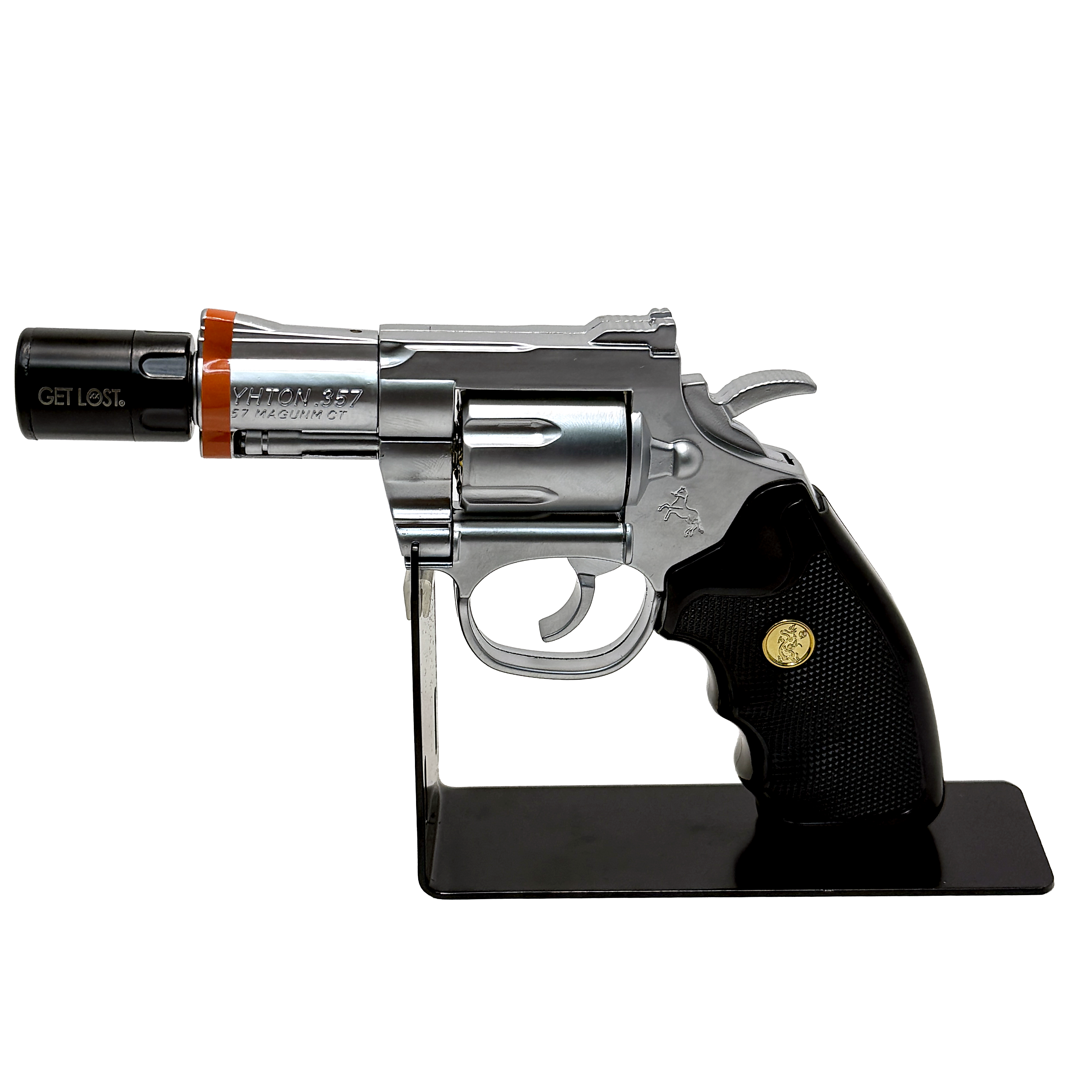 Get Lost Revolver Torch Lighter – Wind-Resistant Jet Flame, Refillable (Silver)