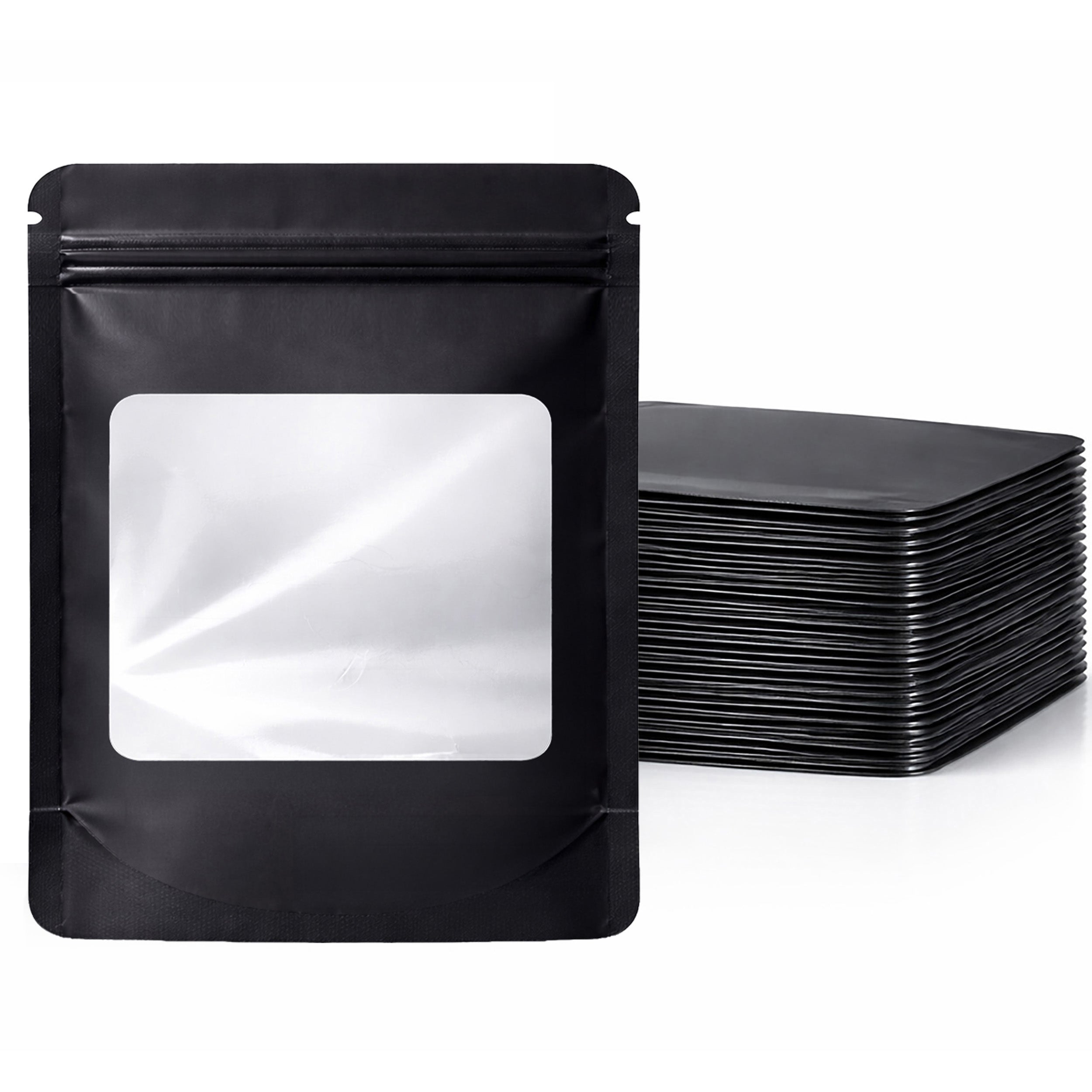 50 Pack - Med-Large Solid Color Zip-Seal Foil Pouches (4.25"x6.25") Square Style Selection