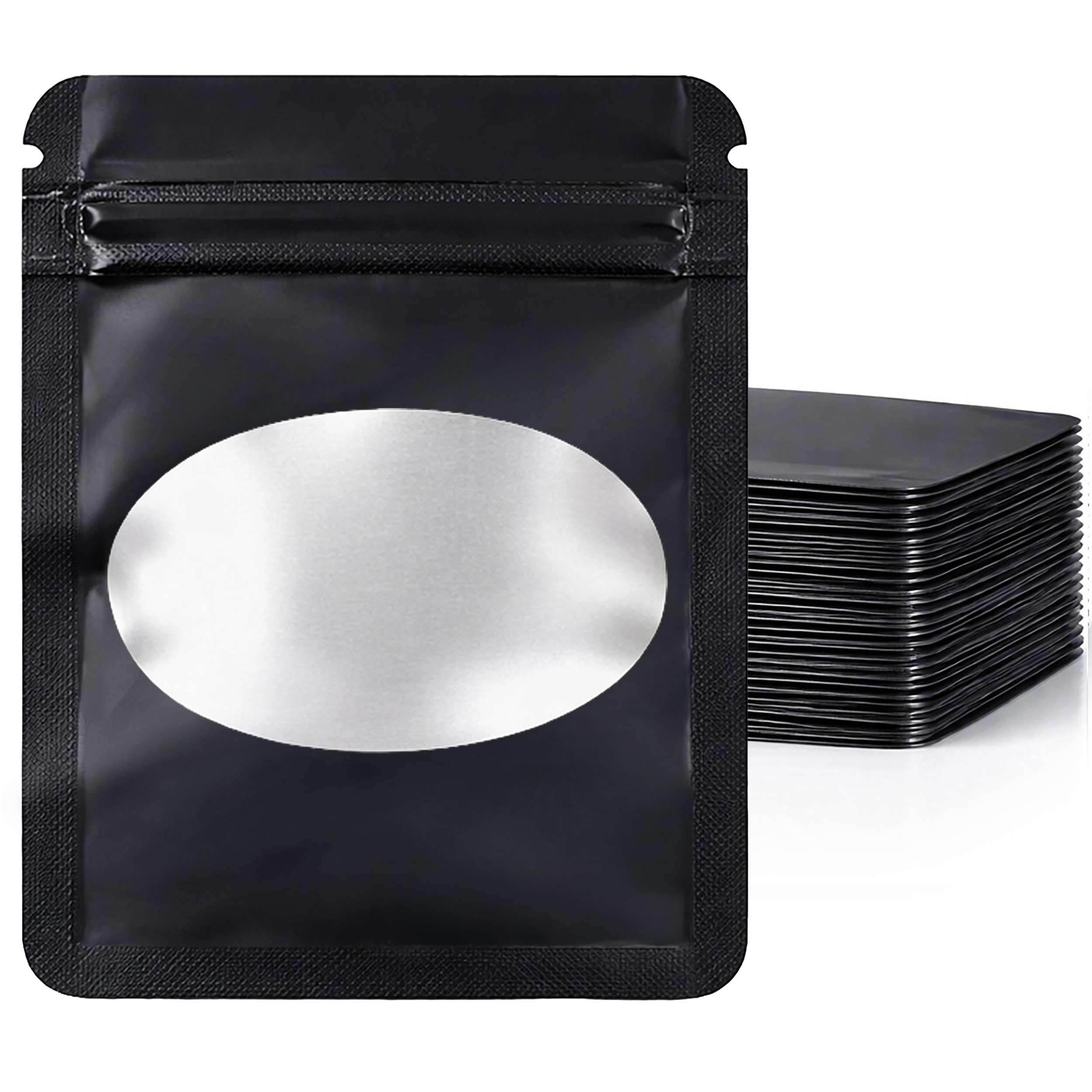 25 Pack - X-Large Solid Color Zip-Seal Foil Pouches (12"x15") Oval Window Selection