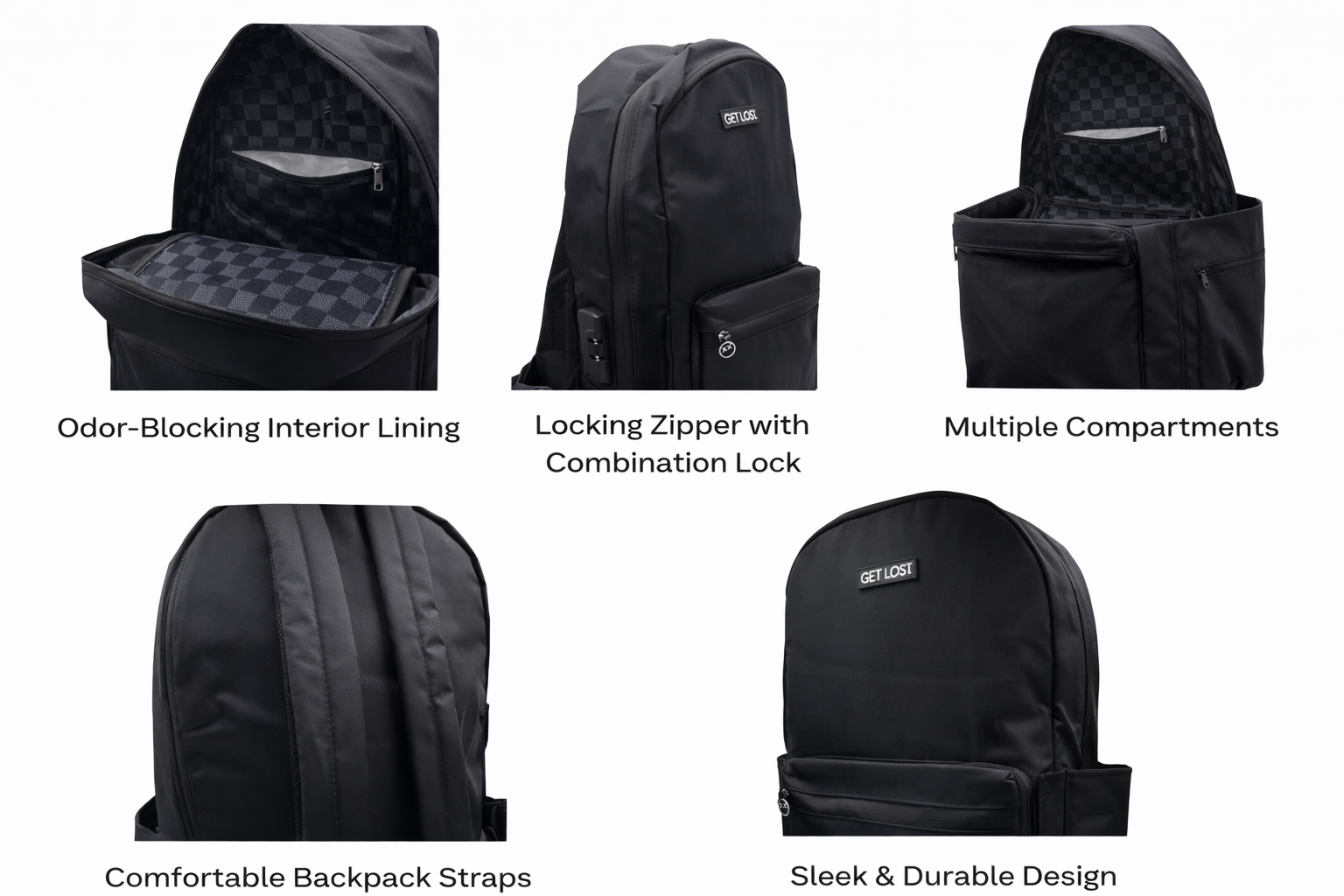 Get Lost Premium Odor-Blocking Backpack – Everyday Storage & Travel Pack (4 Styles)