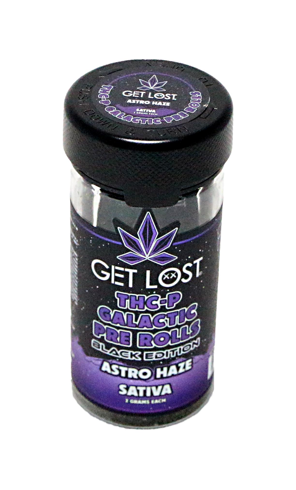 THCP GALACTIC PRE ROLLS BLACK EDITION (ASTRO HAZE SATIVA) Jar