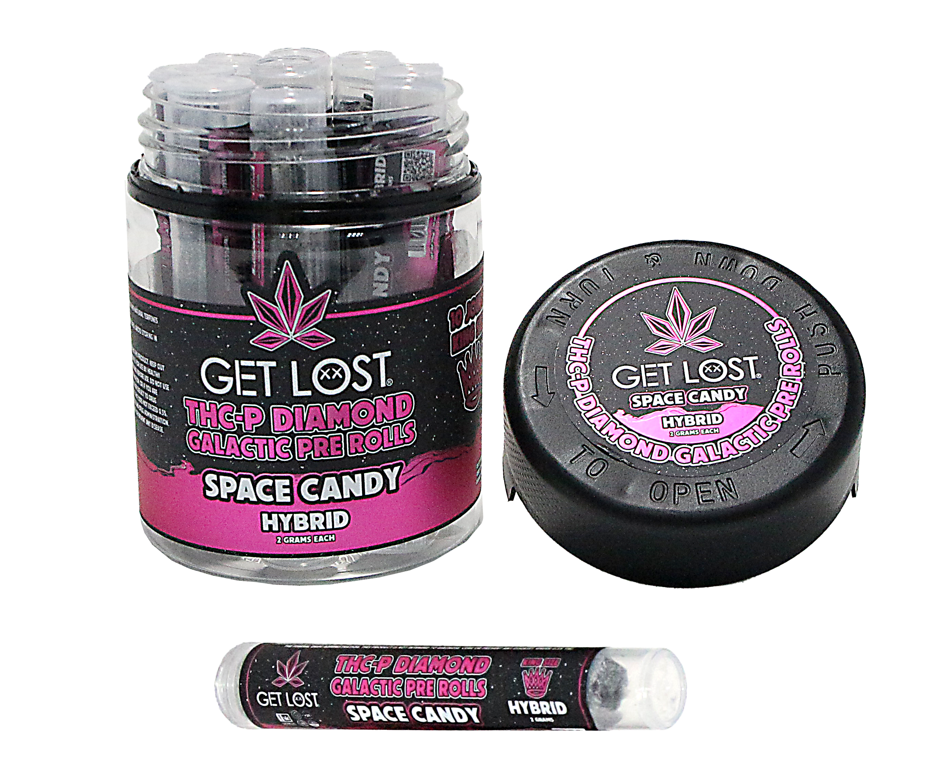 THCP Diamond Galactic Pre Rolls 10 Pack Jar (Space Candy)