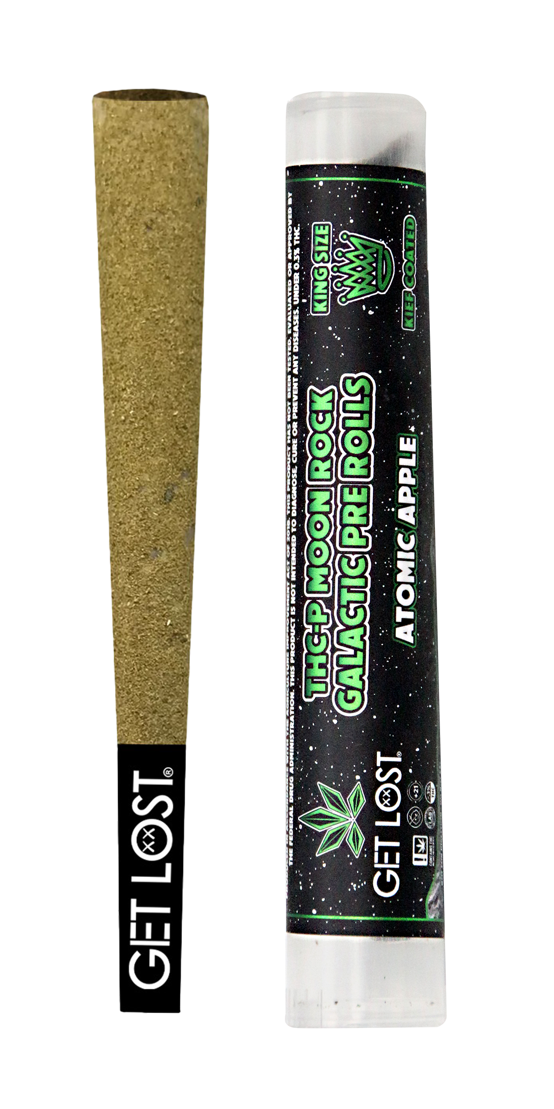 THCP MOON ROCK GALATIC PRE ROLL (ATOMIC APPLE SATIVA) JAR 10PACK