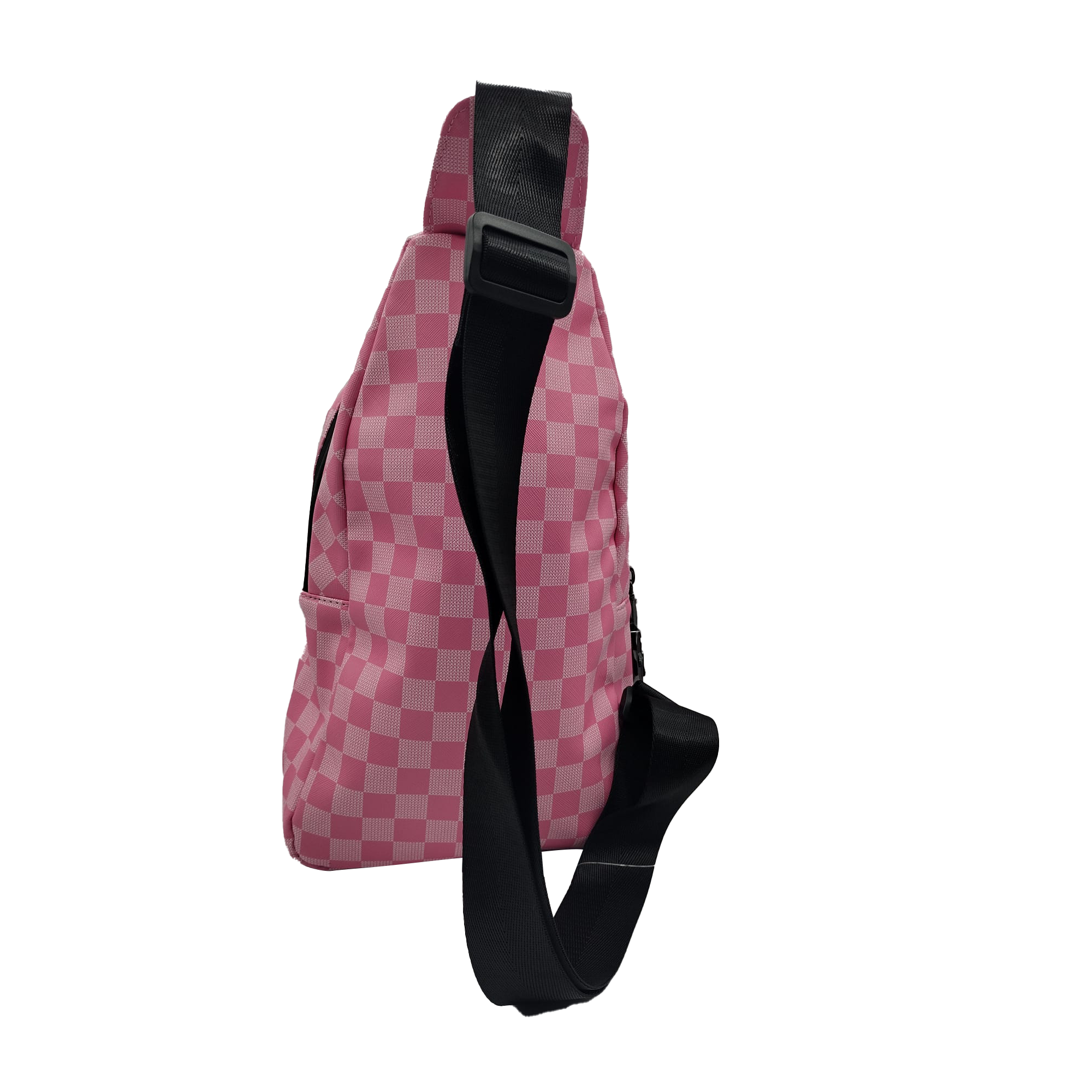 Get Lost - Premium Saffiano Leather Shoulder Bag (Pink Squares)