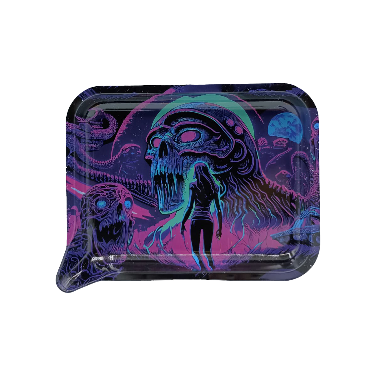 Get Lost Small 3D Rolling Tray With Magnetic Lid Cover (Monsters and Woman)