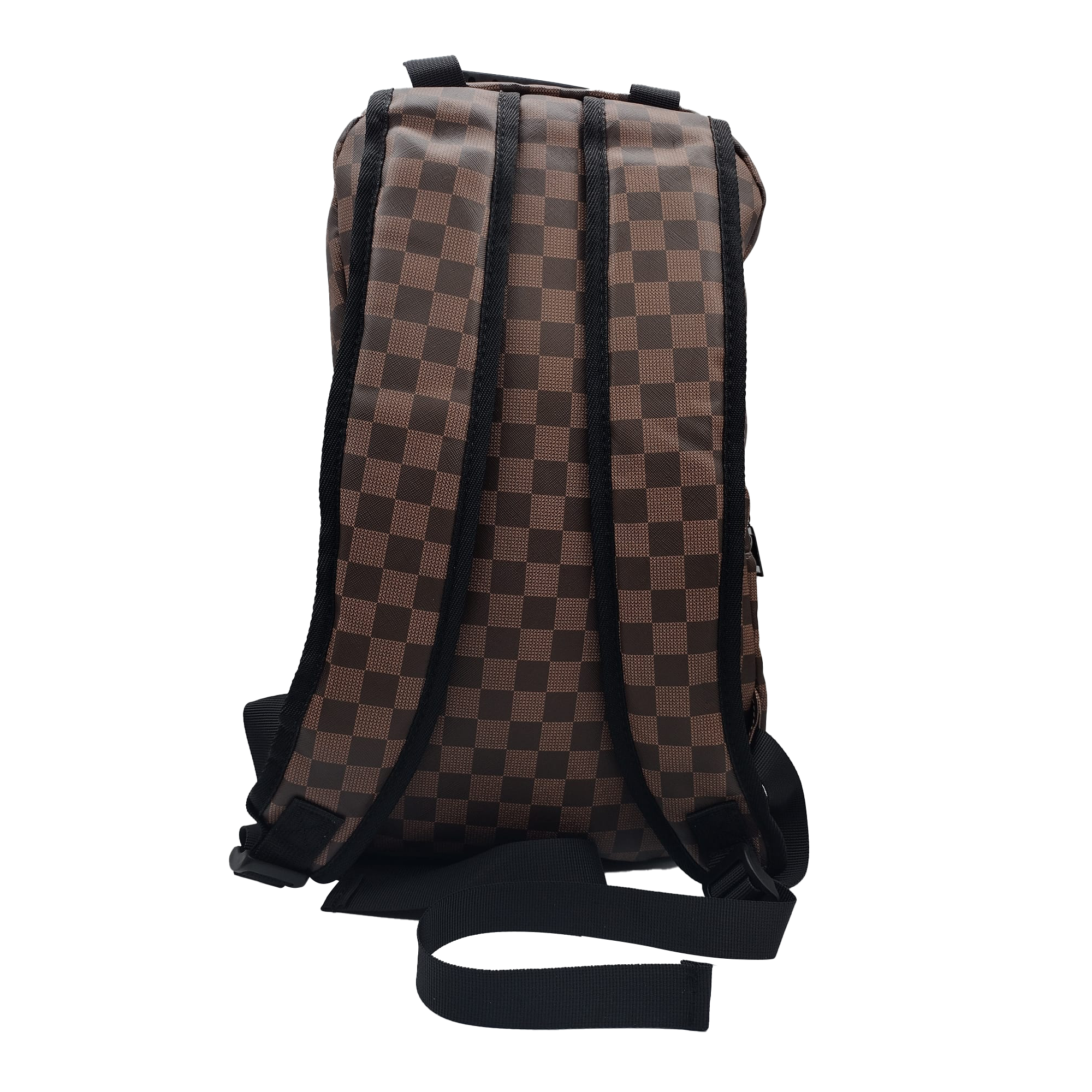 Premium Saffiano Smell Proof Backpack (Brown Squares)