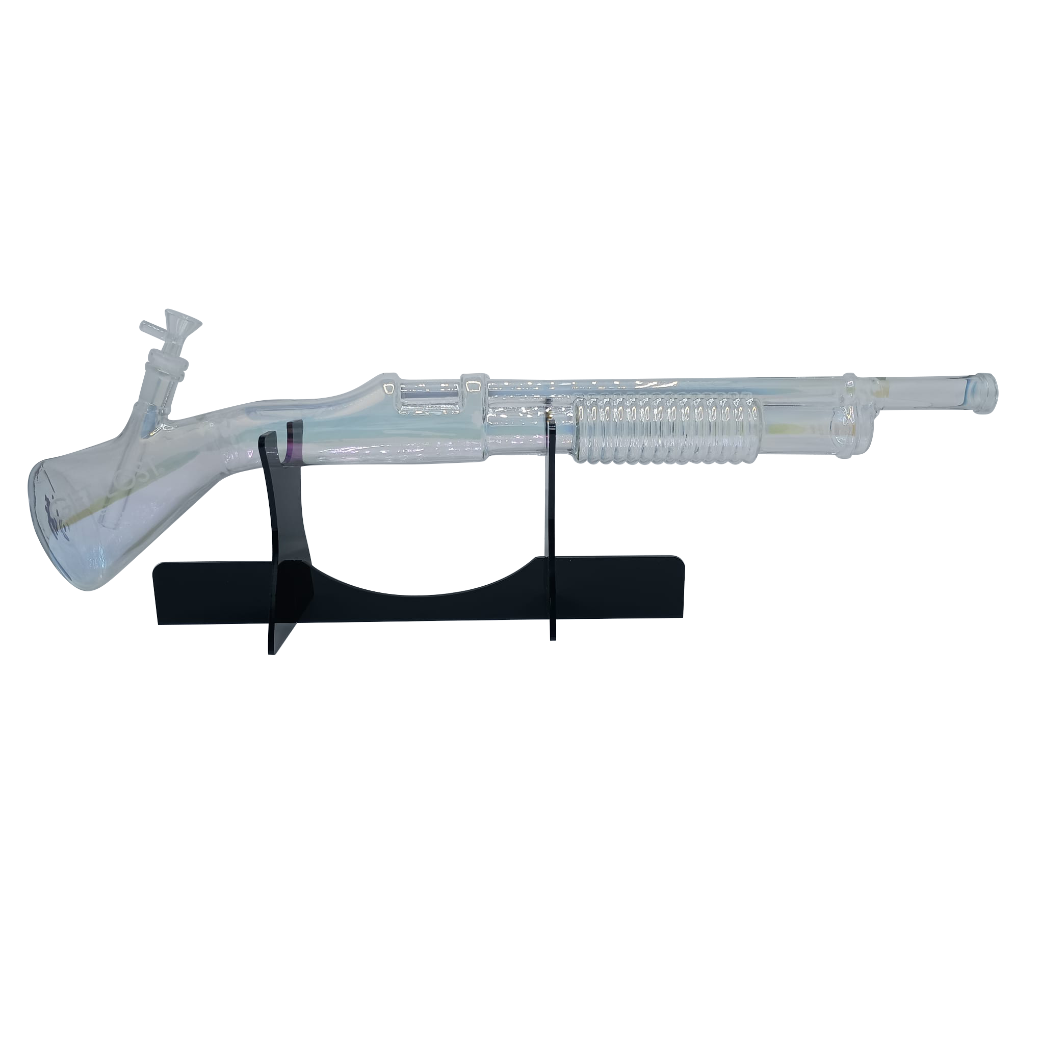 Get Lost - Shotgun Glass Water Pipe (Clear Rainbow)