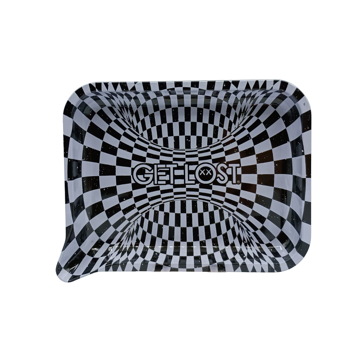 Small Funnel Tray With 3D Lids (Black and White Trippy)