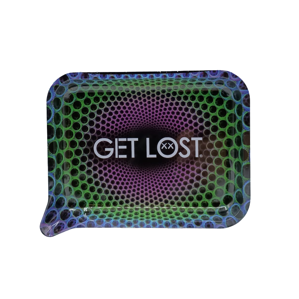 Get Lost Small 3D Rolling Tray With Magnetic Lid Cover (Trippy Spiral)