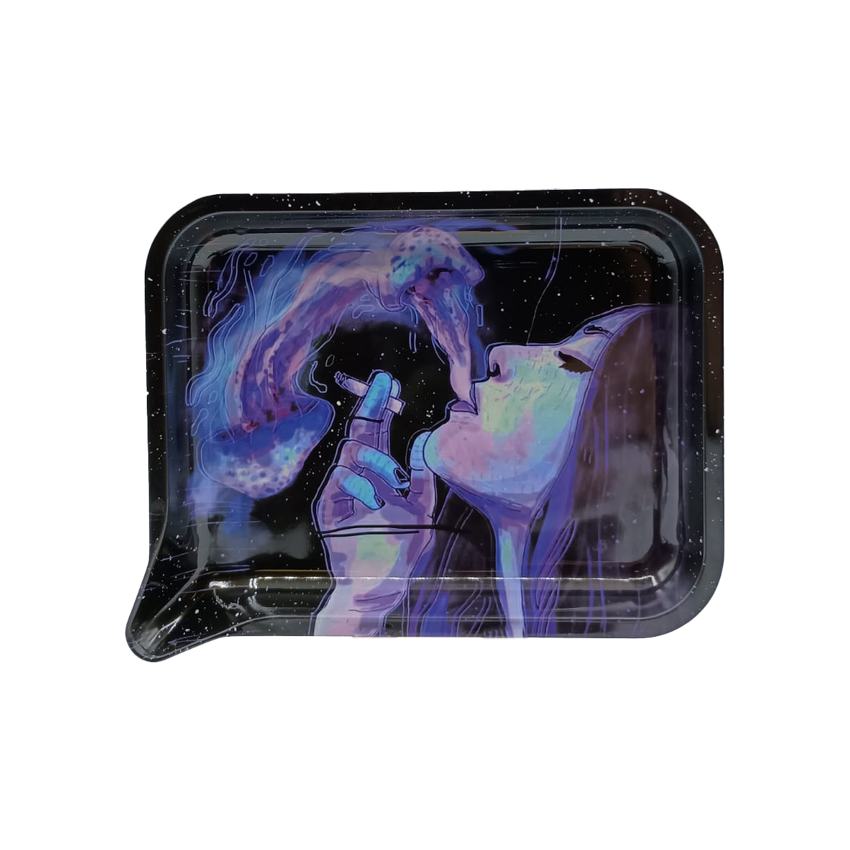 Small Funnel Tray With 3D Lids (Psychedelic Girl Smoking)