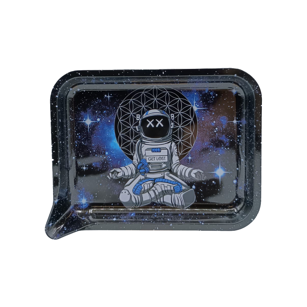 Get Lost Medium Funnel Rolling Tray with 3D Magnetic Lid (Astronaut Meditating)