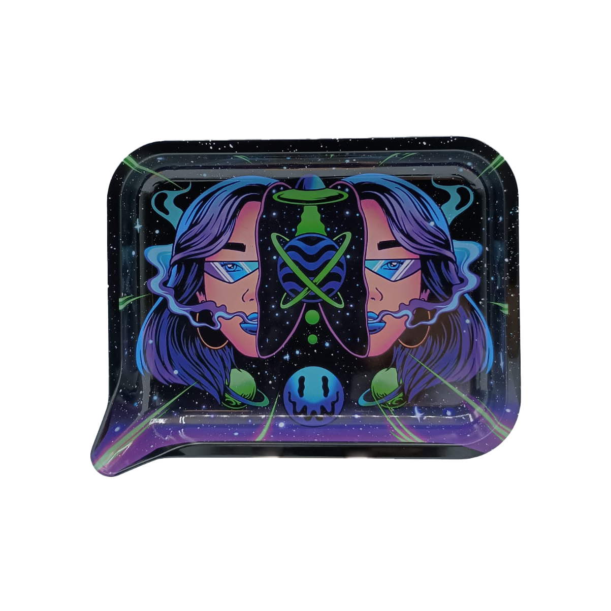 Get Lost Medium Funnel Rolling Tray with 3D Magnetic Lid (Get Lost Girl Split Face)