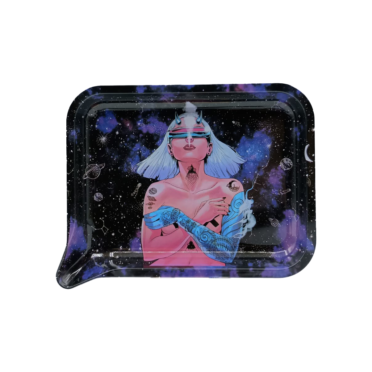 Get Lost Medium Funnel Rolling Tray with 3D Magnetic Lid (Get Lost Teleporting Girl Nude)