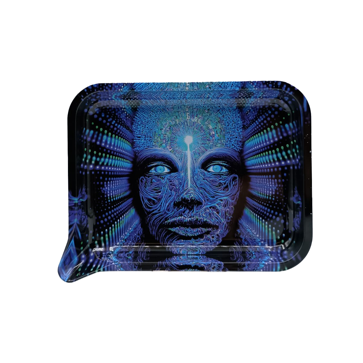 Get Lost Small 3D Rolling Tray With Magnetic Lid Cover (Blue Alien Lost Guy)