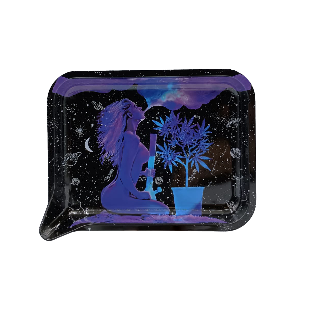 Get Lost Medium Funnel Rolling Tray with 3D Magnetic Lid (Get Lost Hot Girl Smoking Pipe)