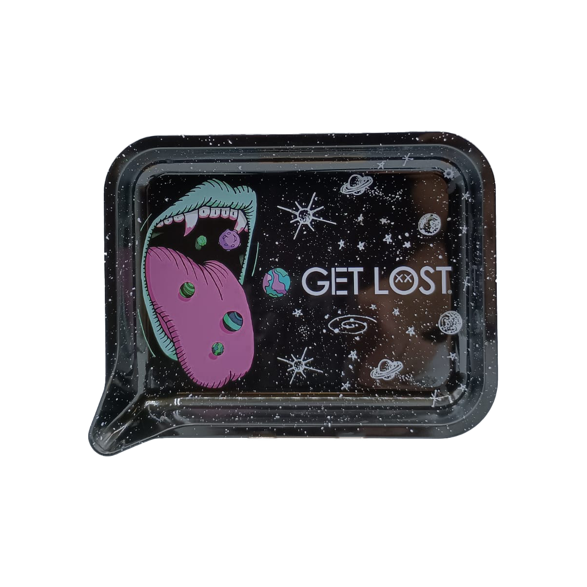 Get Lost Small 3D Rolling Tray With Magnetic Lid Cover (Vampire Galaxy Lips)