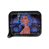 Small 3D Rolling Tray With Magnetic Lid Cover (Blue Flower Girl)