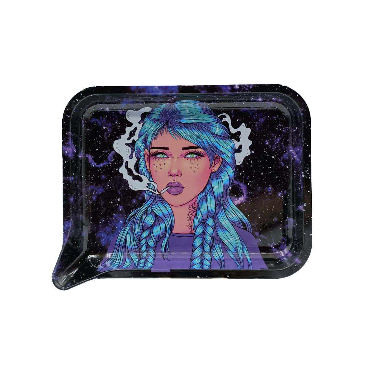 Small Funnel Tray With 3D Lids (Blue Braids Girl)