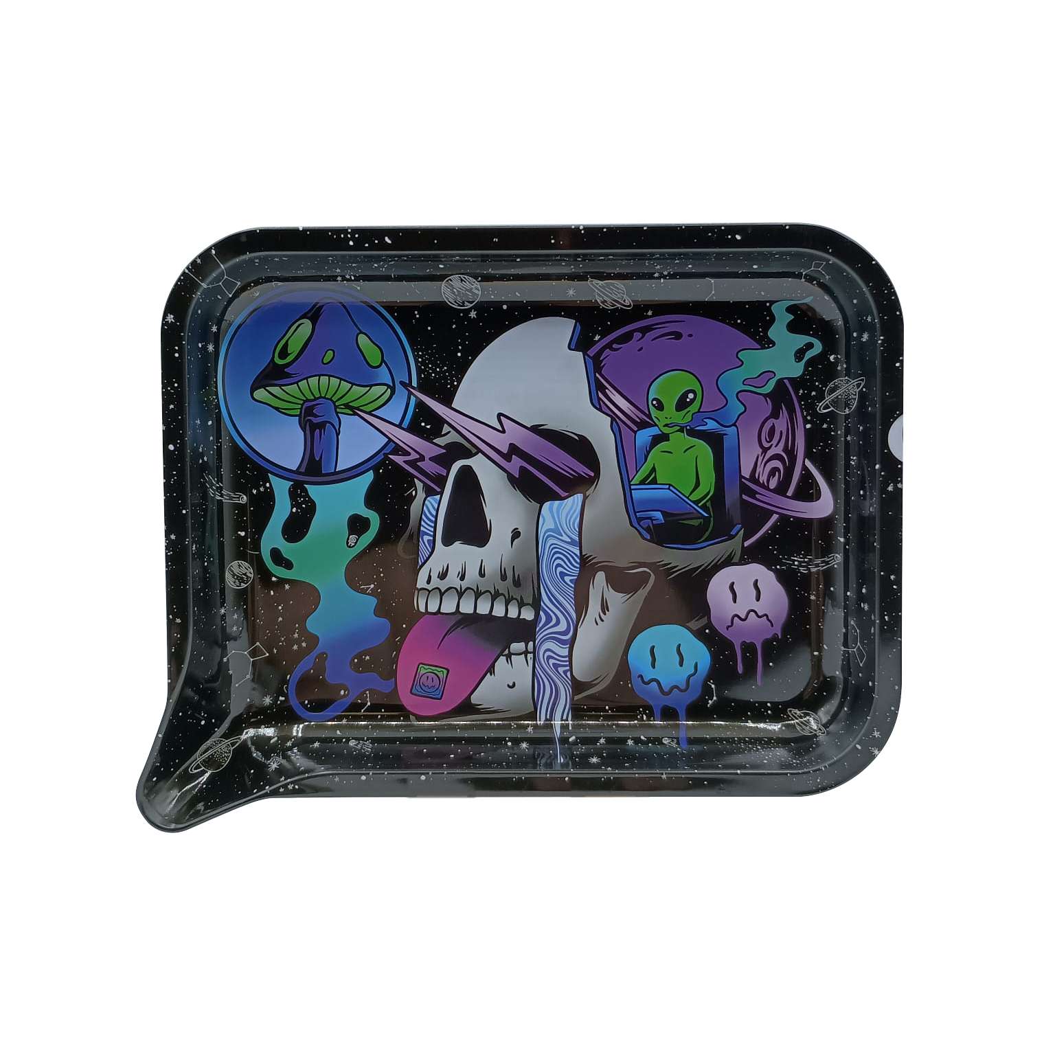 Small Funnel Tray With 3D Lids (Trippy Space Skull)