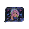 Small 3D Rolling Tray With Magnetic Lid Cover (Pink Hair Girl Smoking)