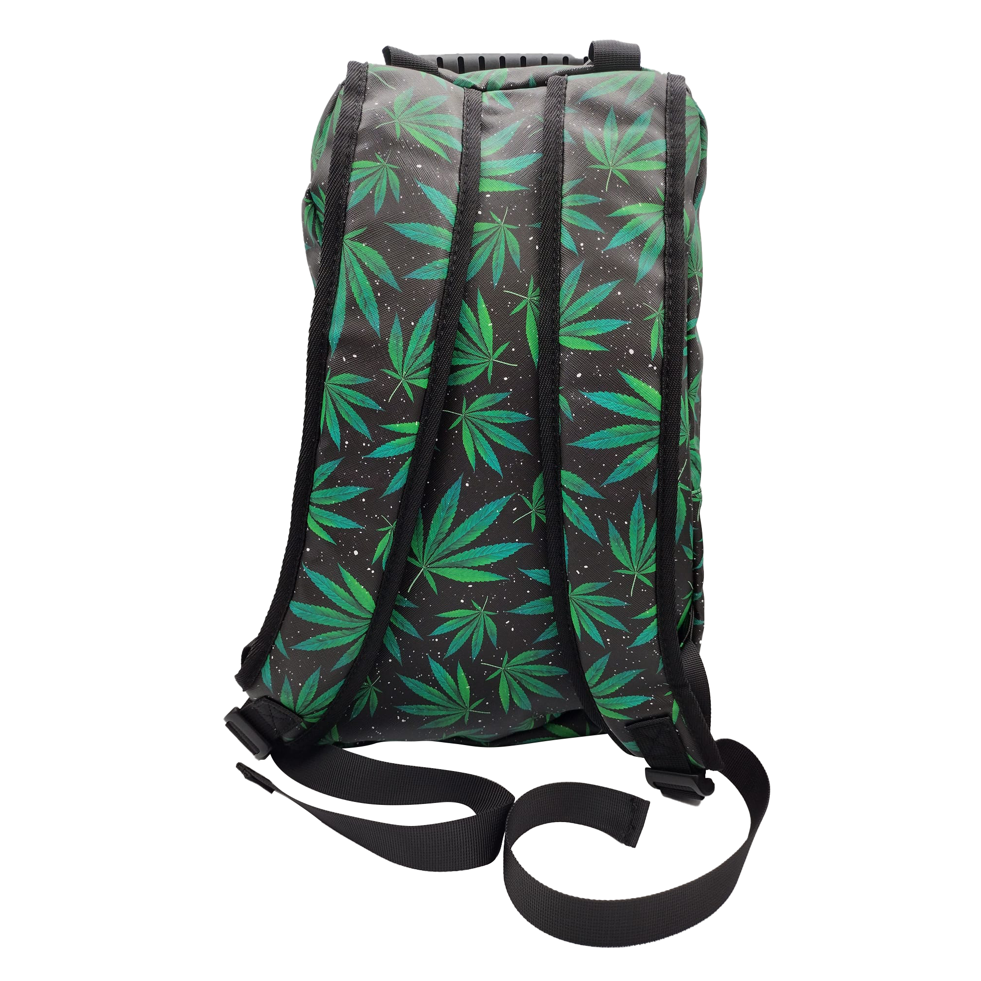 Premium Saffiano Smell Proof Backpack (Green Leaves)